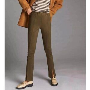 Size XS Avec Les Filles Green Suede Straight Leg Casual Unassuming Anthropologie